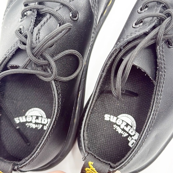 Dr Martens Cavendish Black Leather Flats Youth Junior size 1 Lace Up Loafer NWOT - Picture 6 of 13